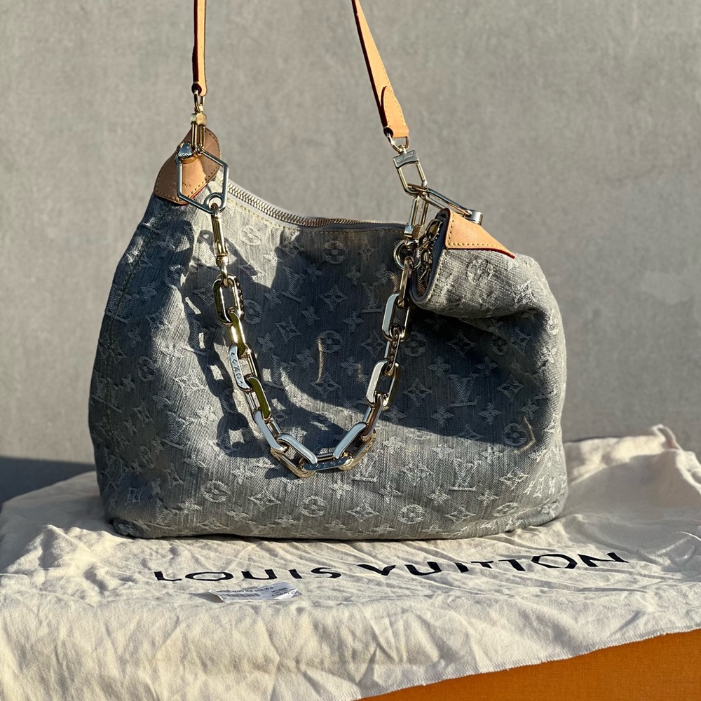 LOUIS VUITTON - Coussin Hobo Denim MM with Gold Chain